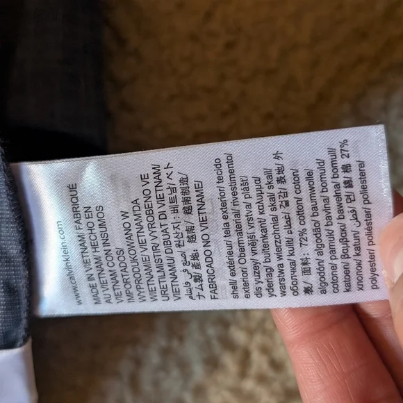 New With Tags Calvin Klein Gray Blue Scallop Bottom Chino Shorts Size 2 - Picture 7 of 7